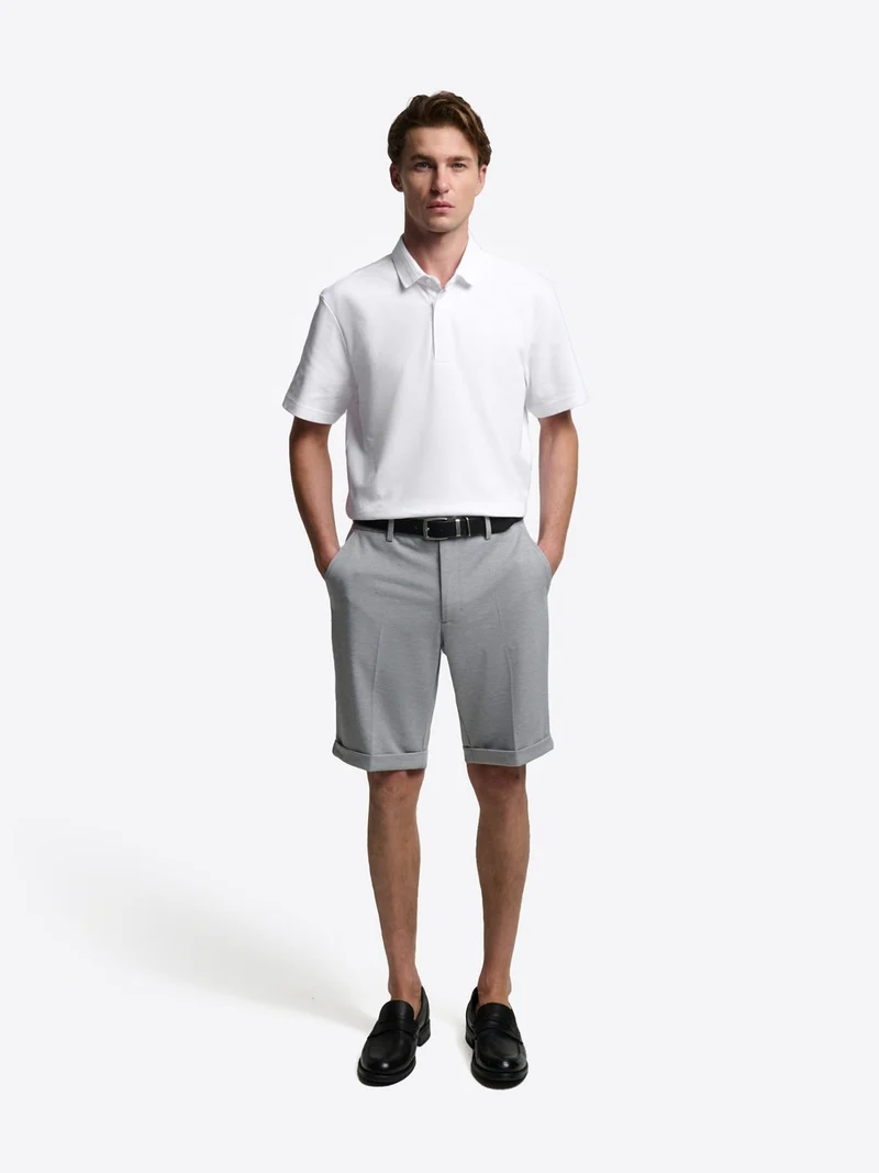 Polo boutonné en coton premium