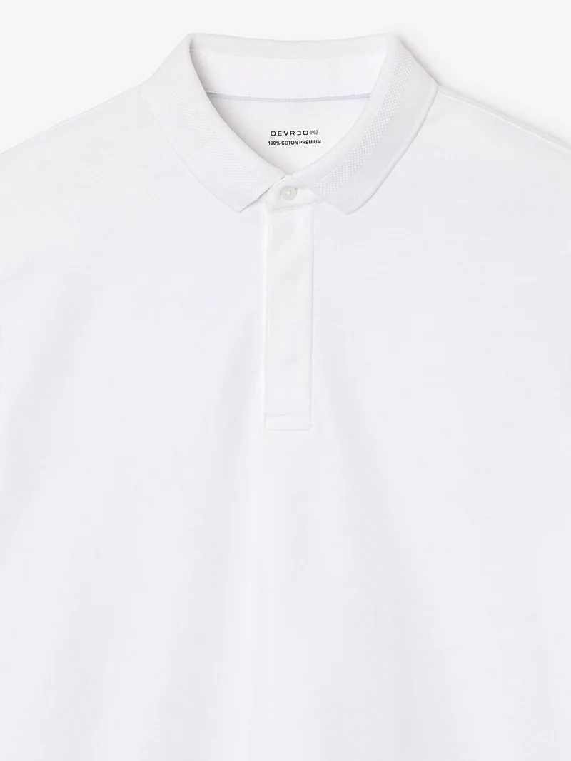 Polo boutonné en coton premium