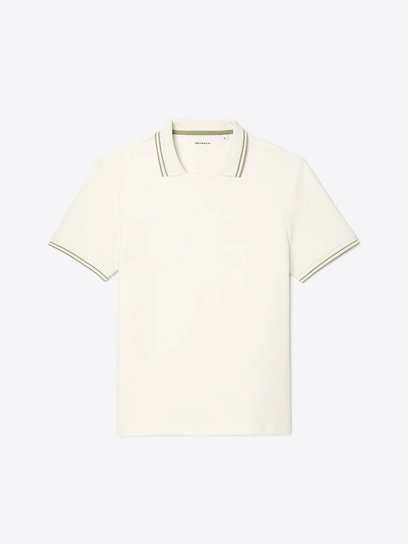 Polo col contrasté en coton