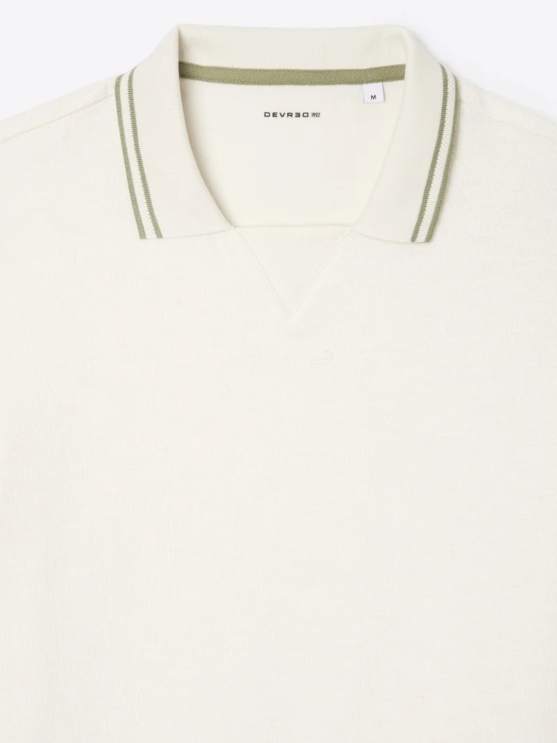 Polo col contrasté en coton