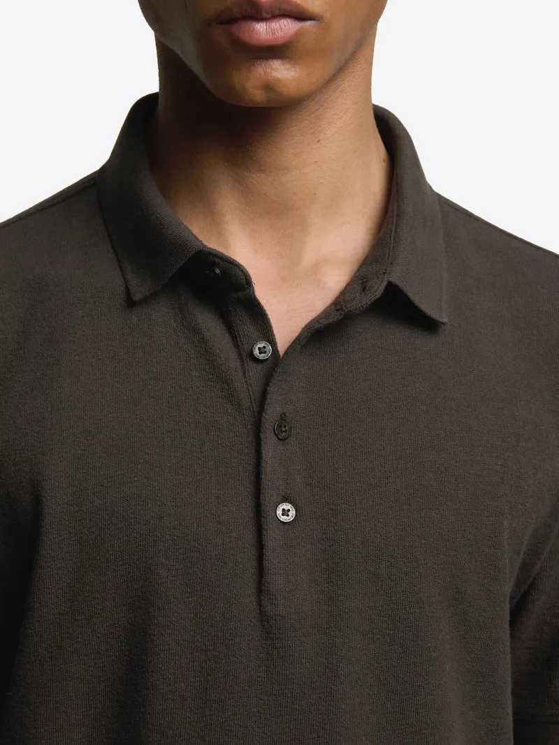 Polo boutonné en coton