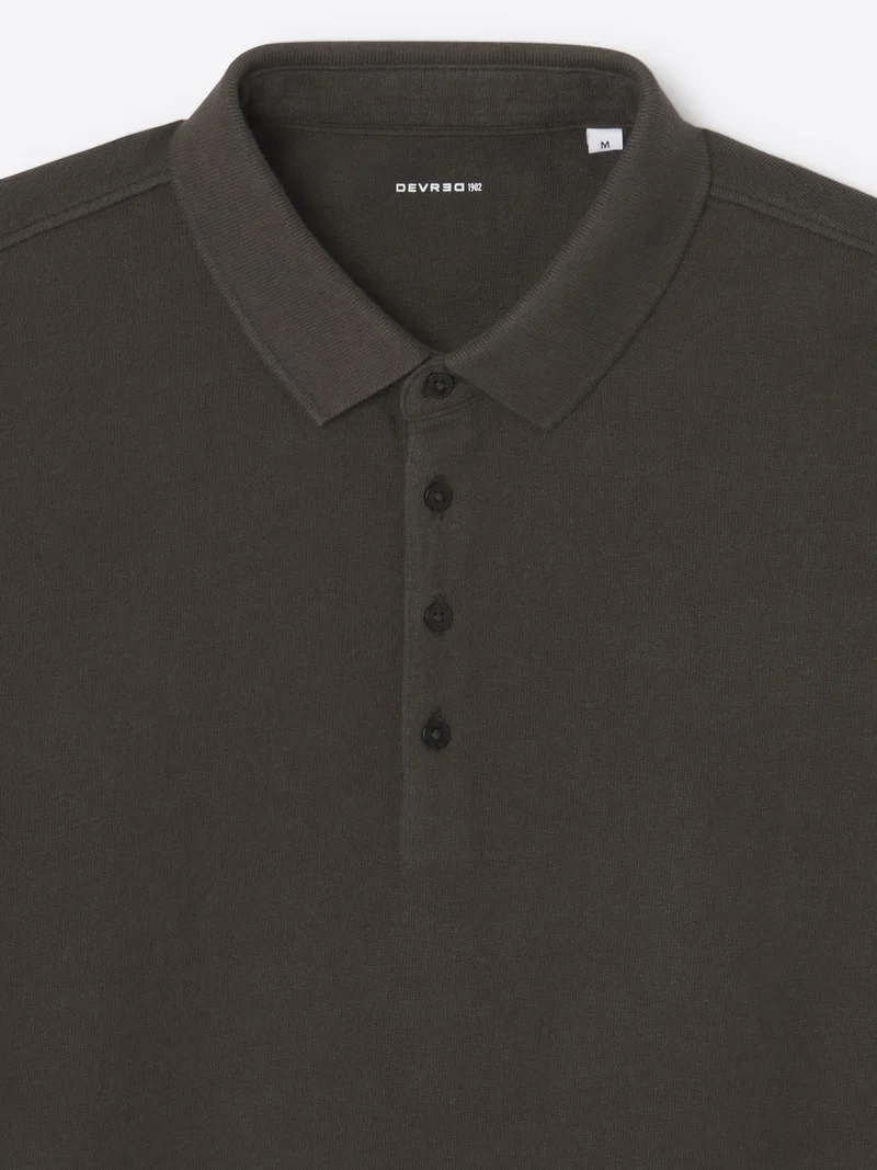 Polo boutonné en coton