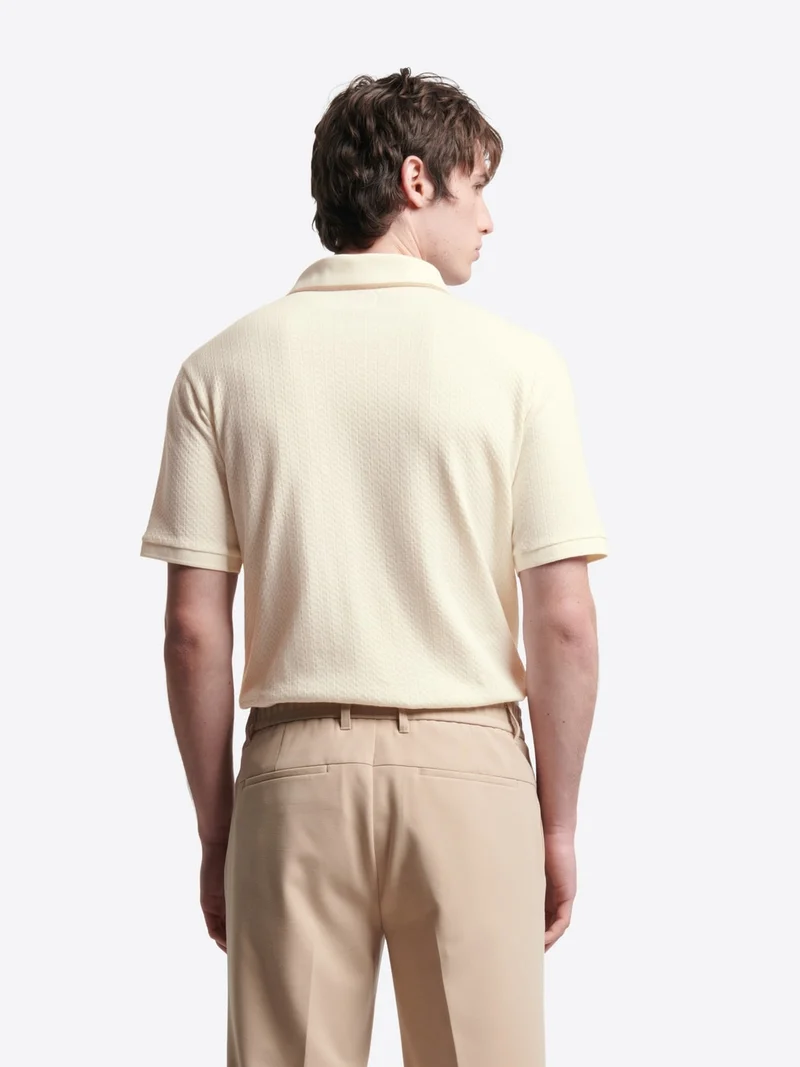 Polo col ouvert en coton