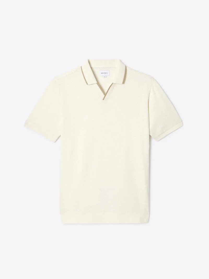 Polo col ouvert en coton
