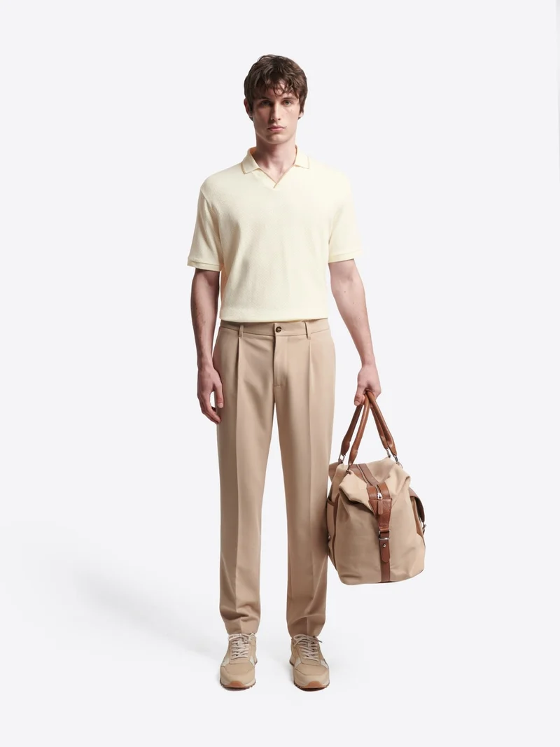 Polo col ouvert en coton
