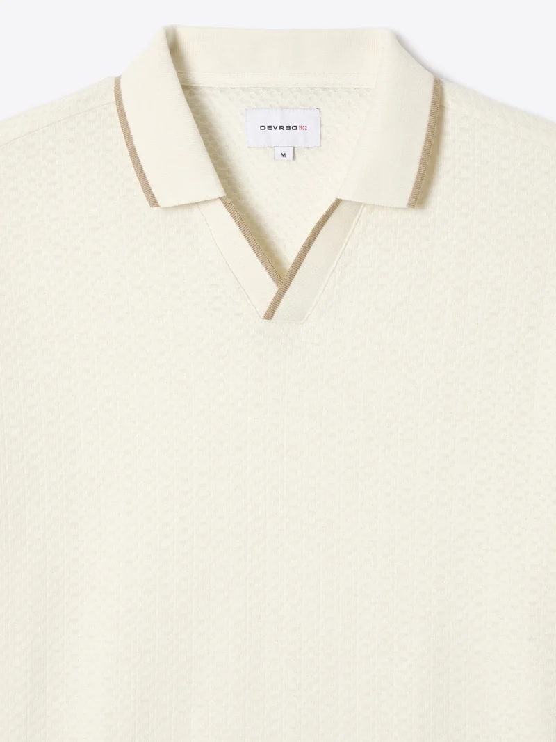 Polo col ouvert en coton