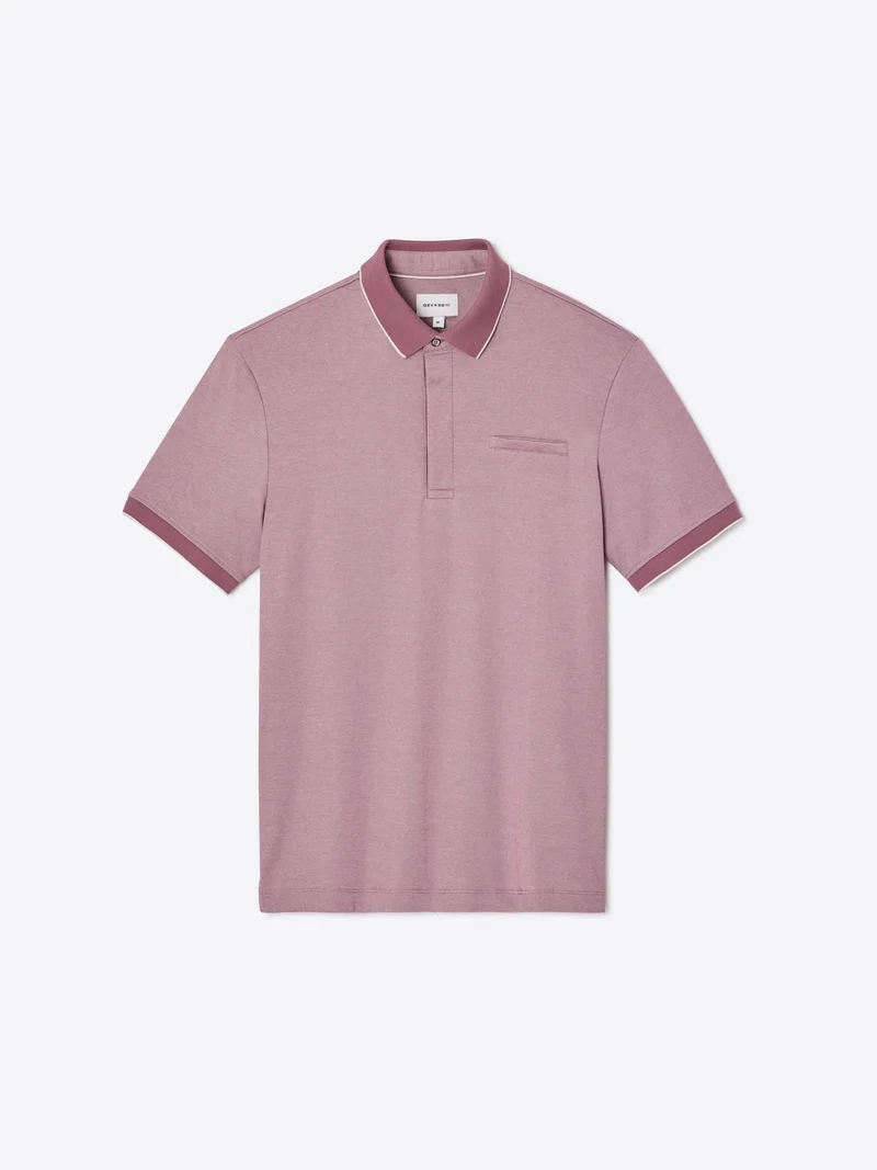 Polo col boutonné maille chinée