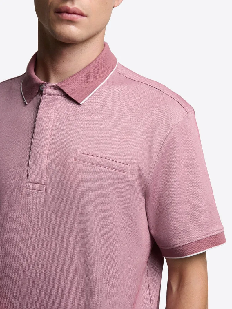 Polo col boutonné maille chinée