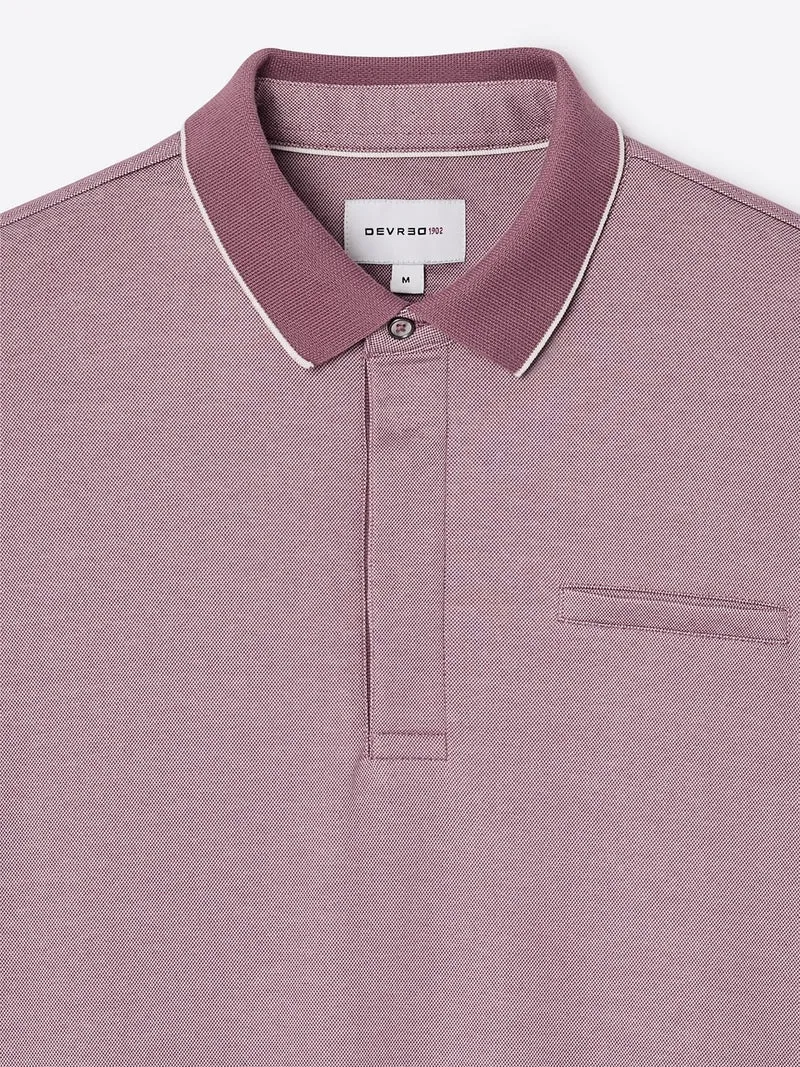 Polo col boutonné maille chinée