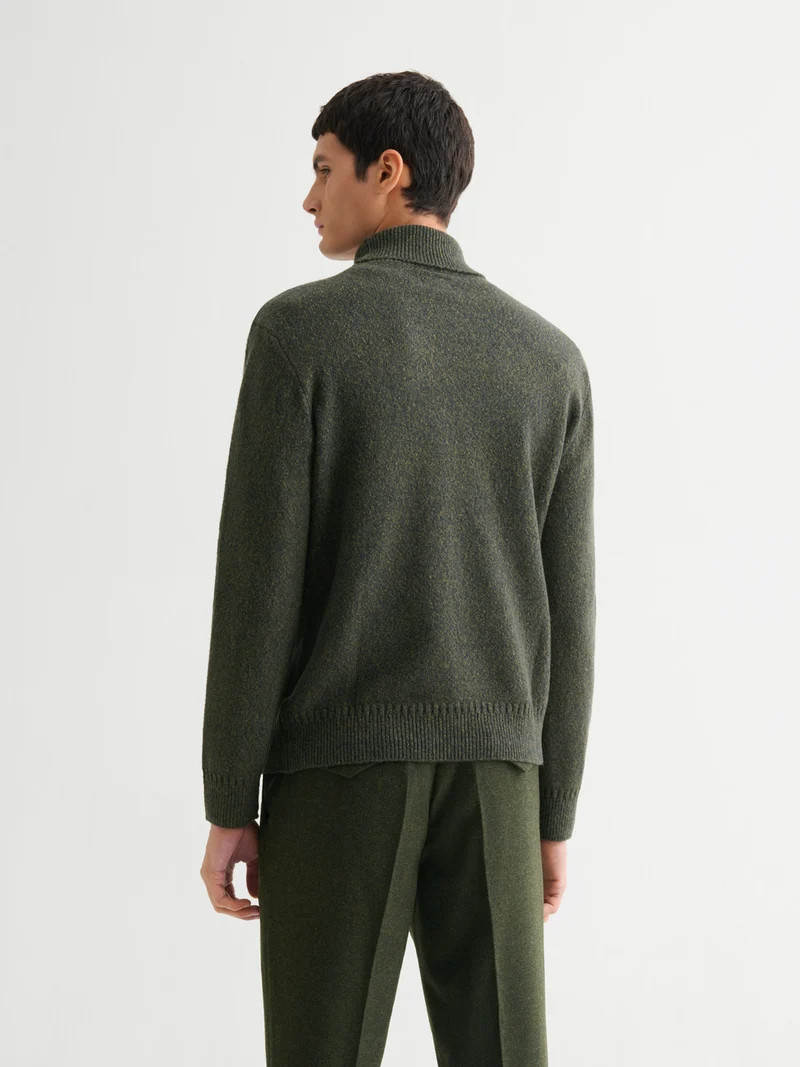 Pull col roulé jersey chiné