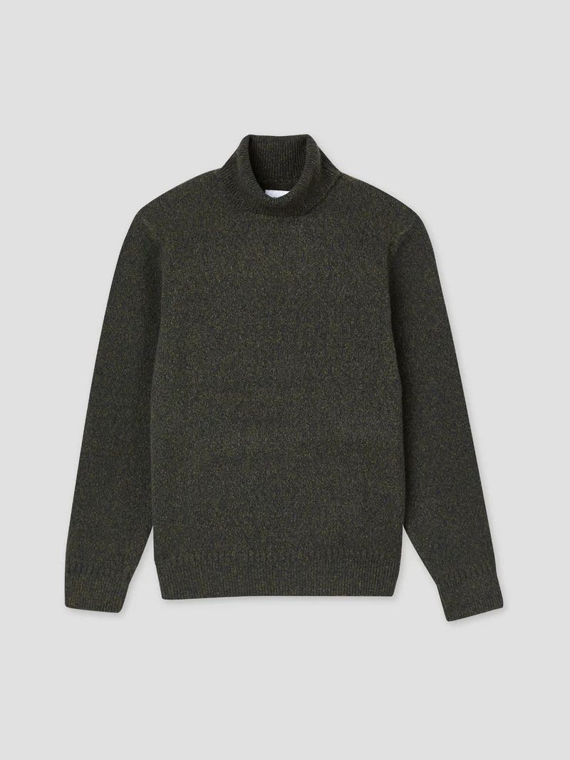 Pull col roulé jersey chiné