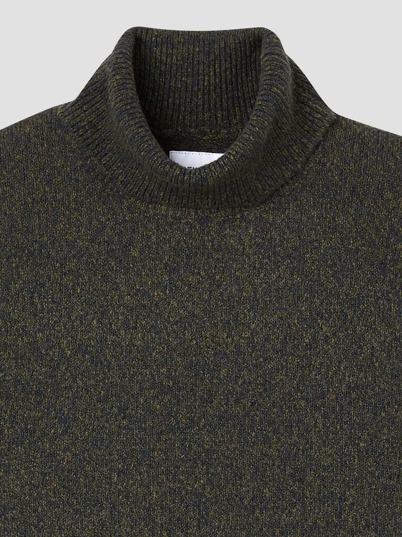 Pull col roulé jersey chiné