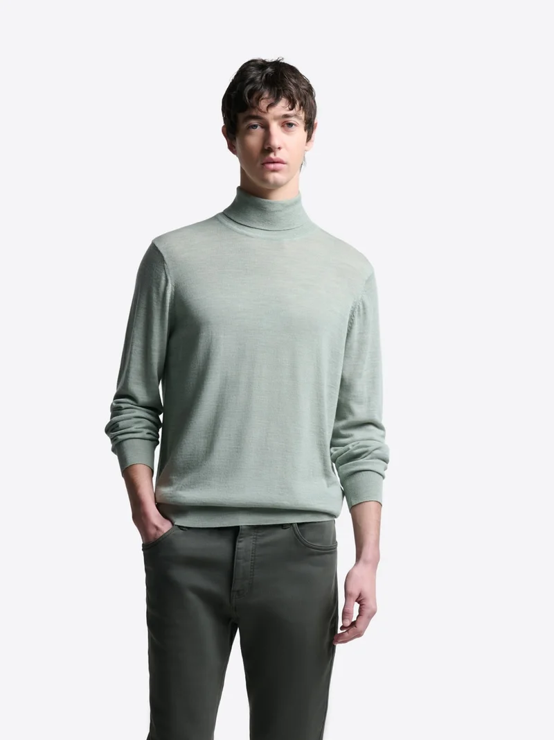 Pull col roulé en laine Mérinos