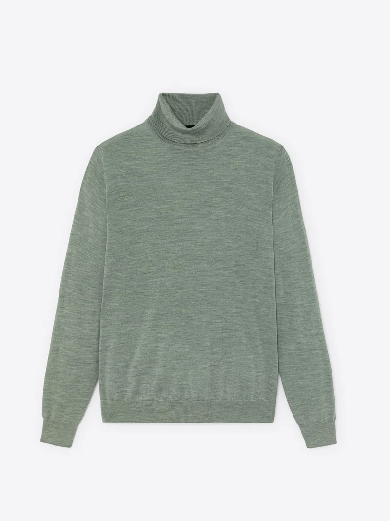 Pull col roulé en laine Mérinos