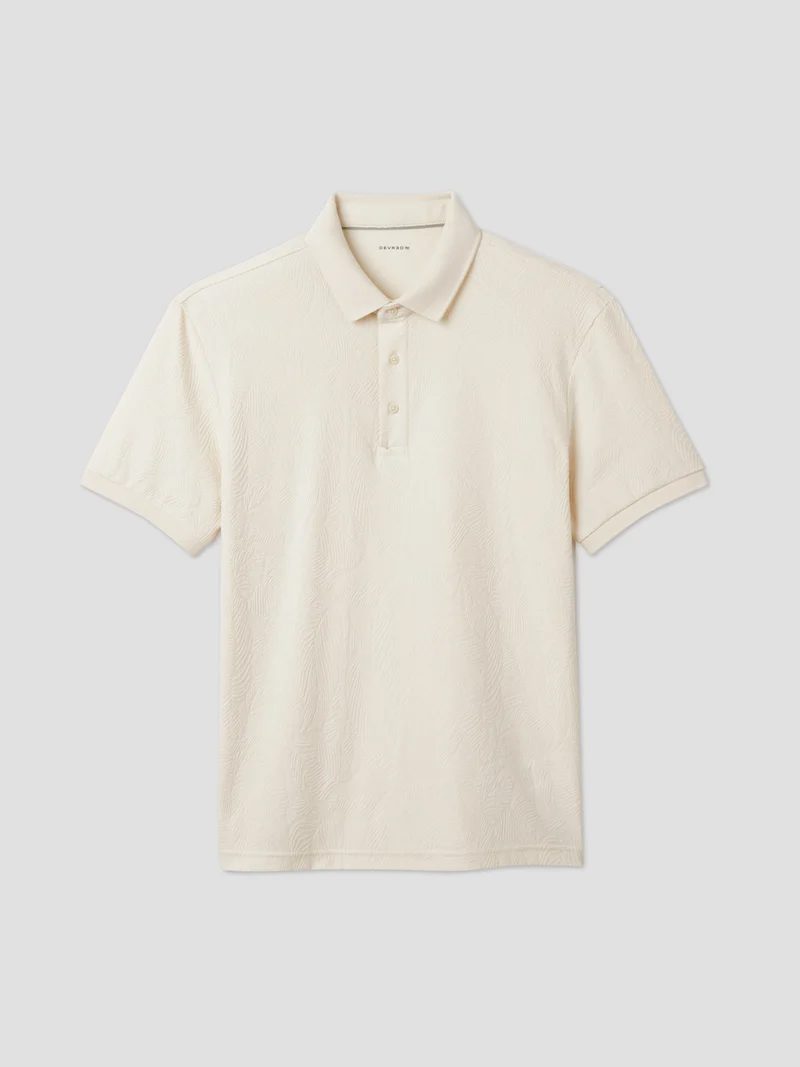 Polo boutonné en jacquard