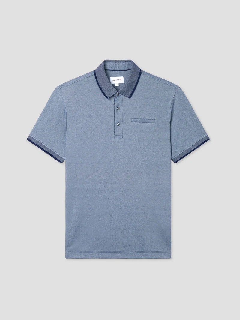 Polo boutonné chiné