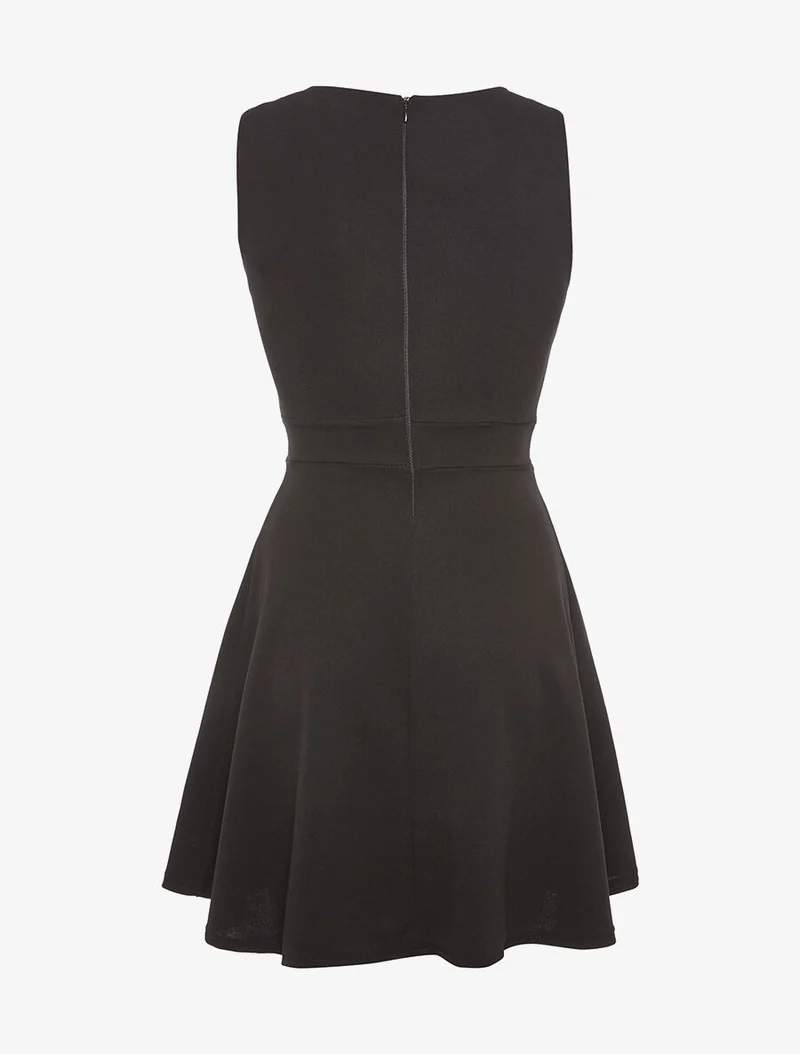 Robe décolleté argenté - Noir