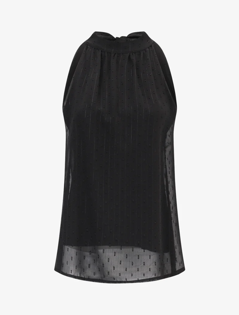 Top en voile à imprimés - Noir