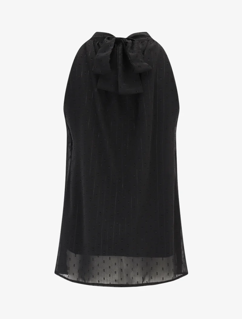 Top en voile à imprimés - Noir