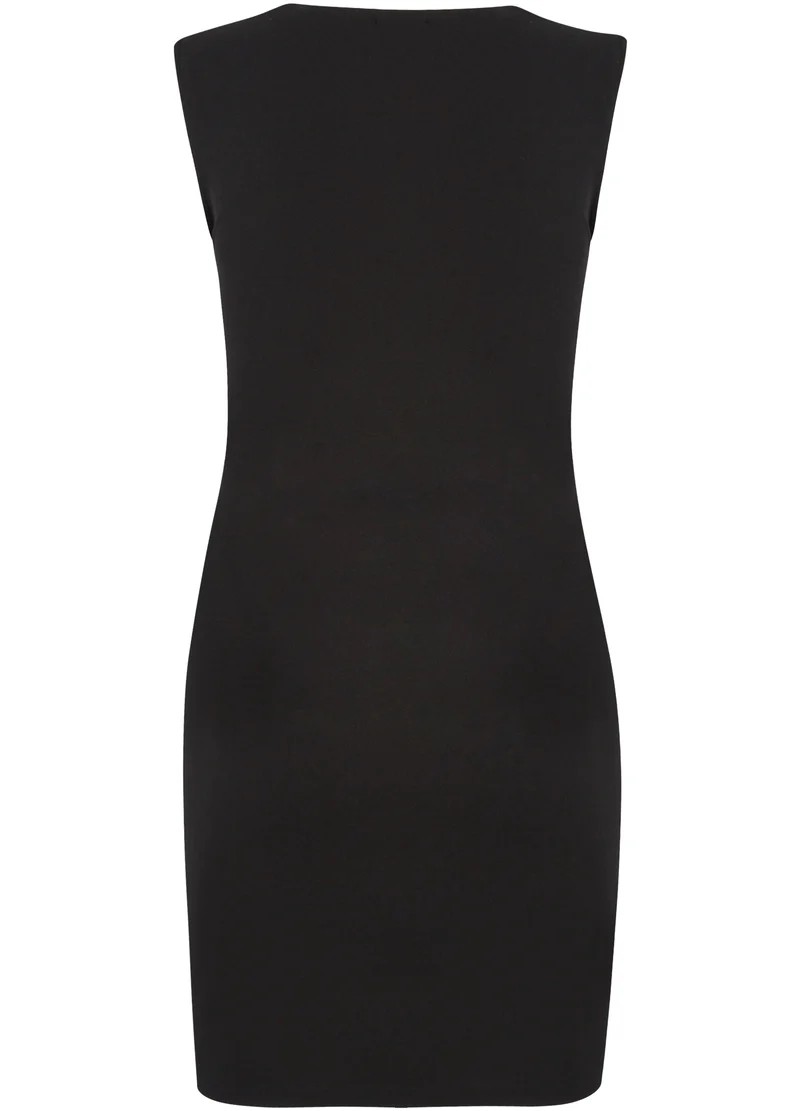 Robe à zips en biais - Noir