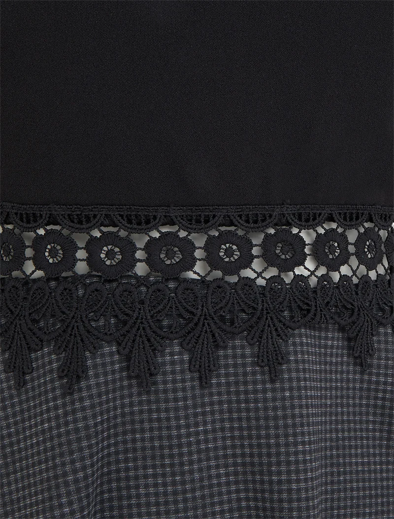 Robe basic taille dentelle - Noir