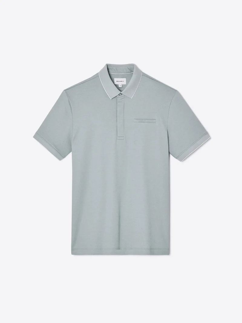 Polo col boutonné maille chinée