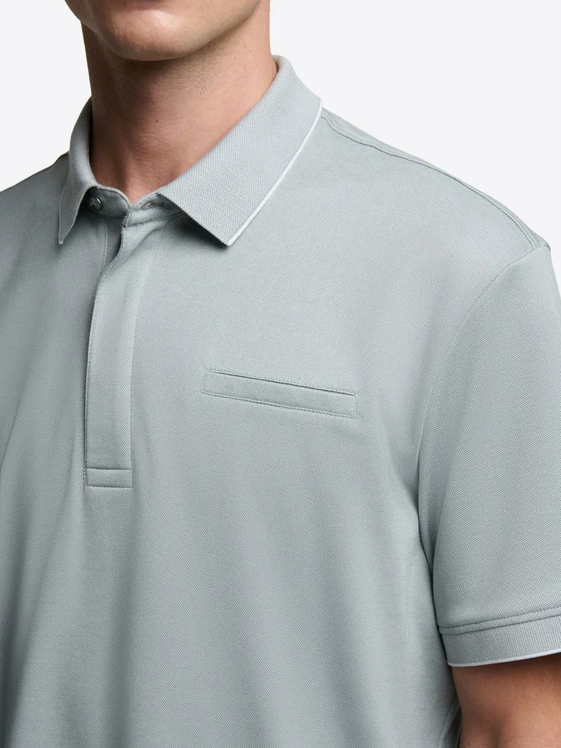 Polo col boutonné maille chinée