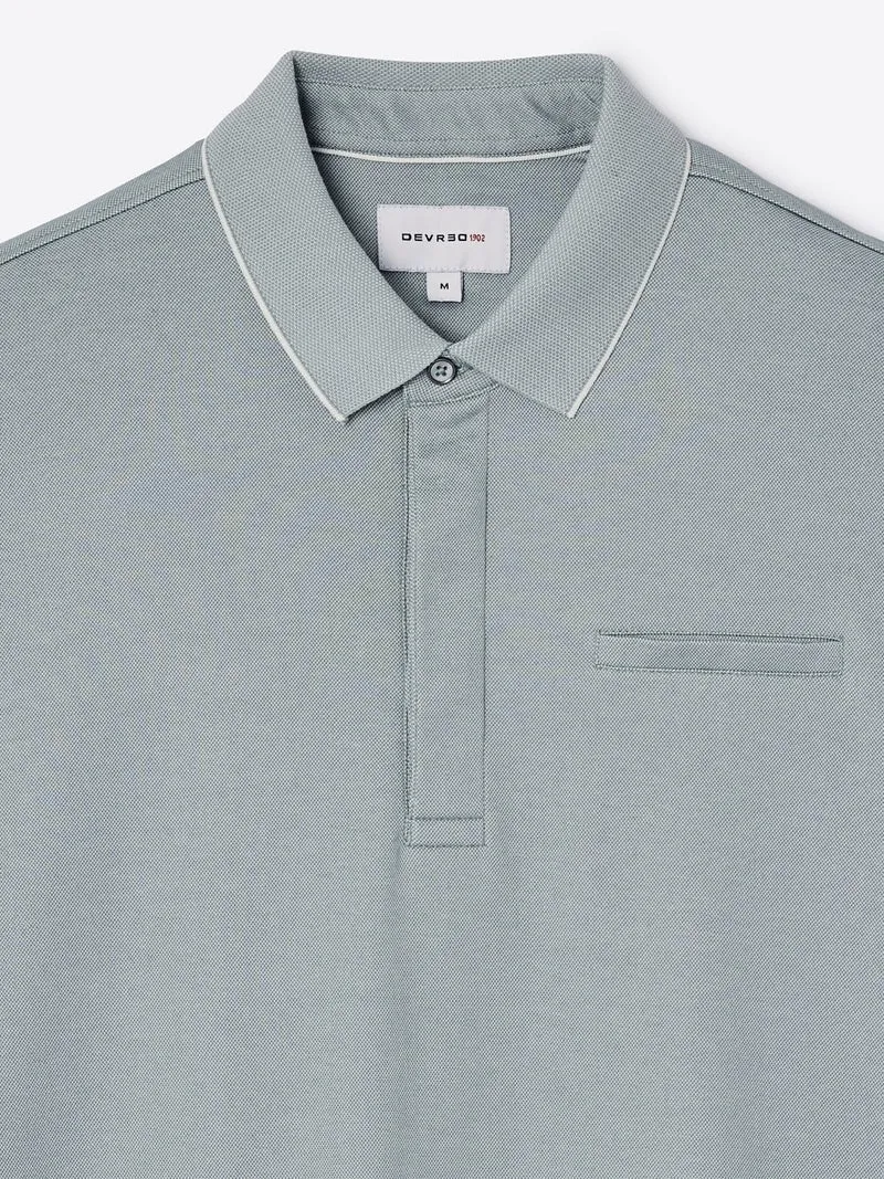 Polo col boutonné maille chinée