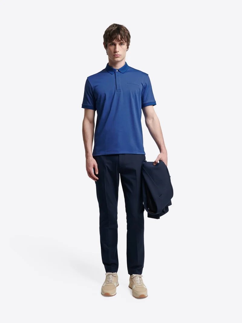 Polo col boutonné maille chinée