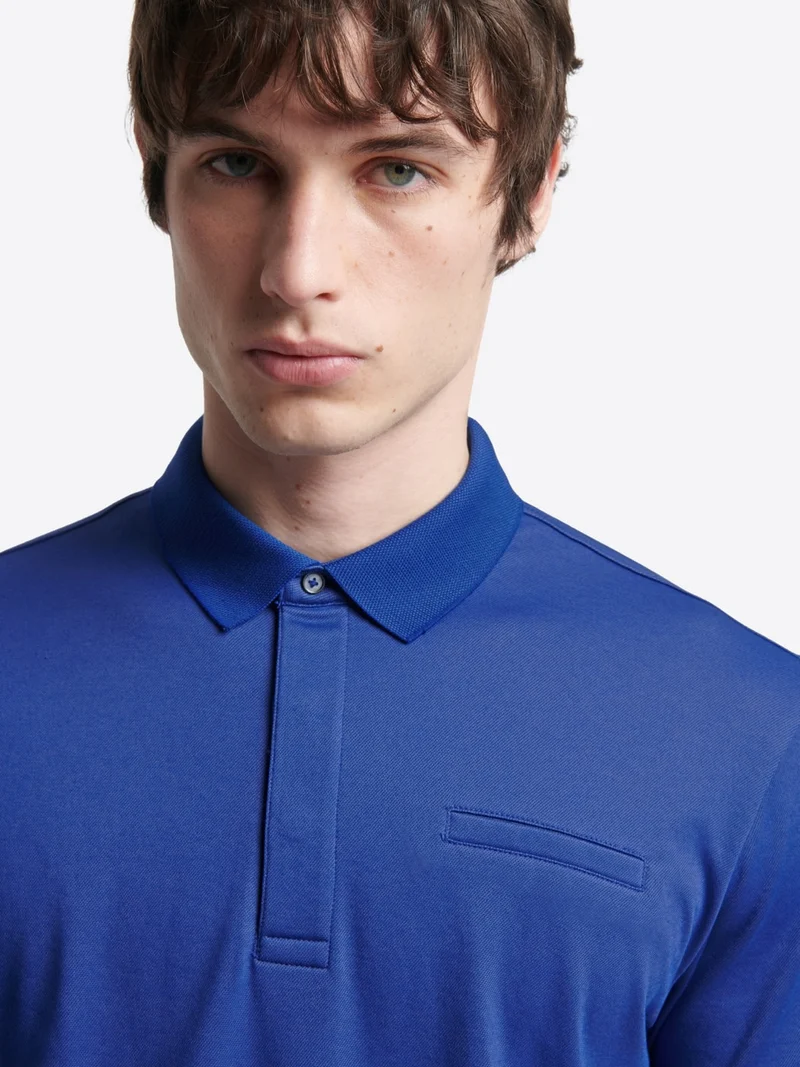Polo col boutonné maille chinée