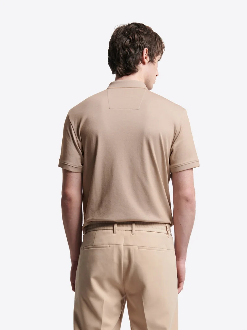 Polo col boutonné maille chinée