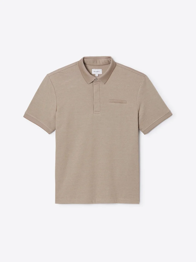 Polo col boutonné maille chinée