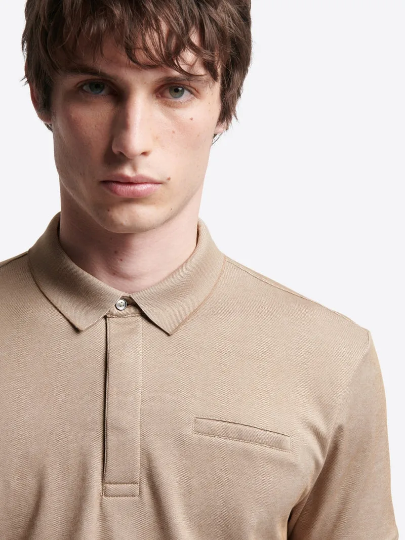 Polo col boutonné maille chinée