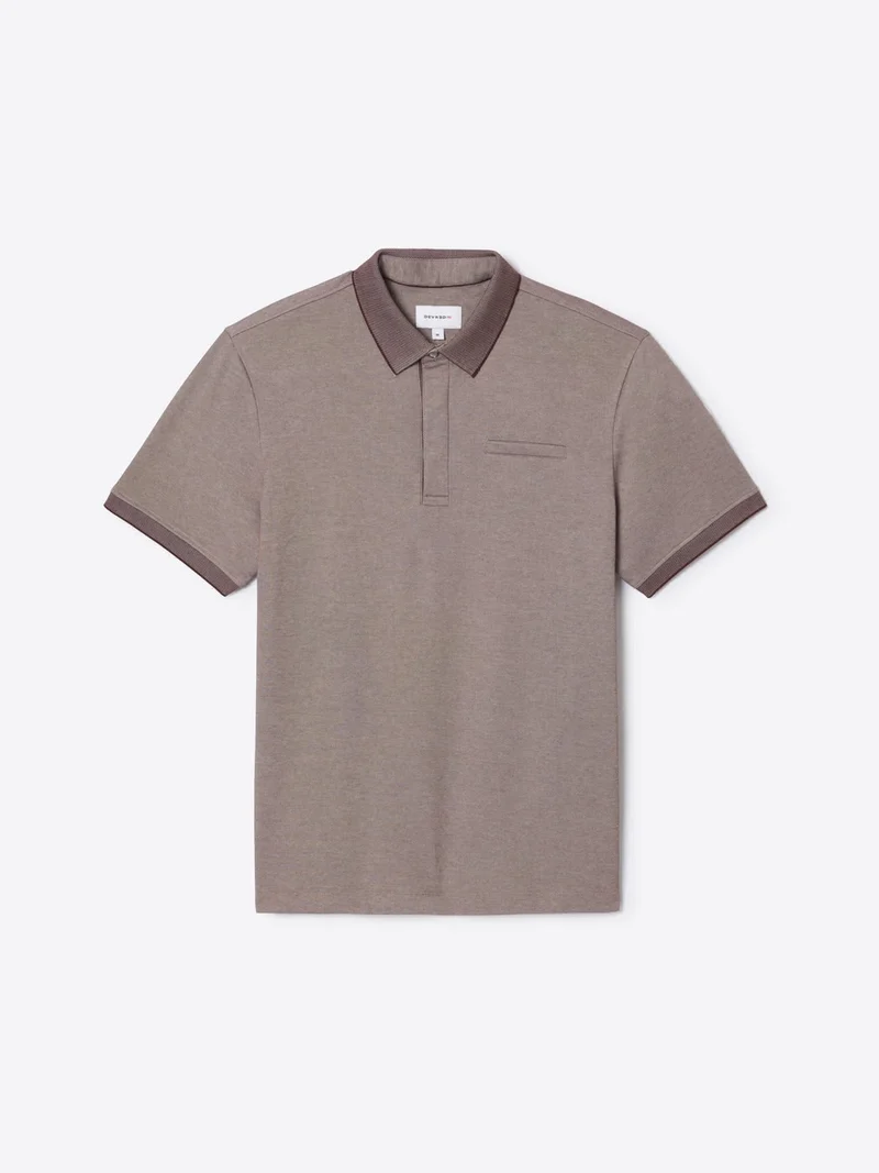 Polo col boutonné maille chinée