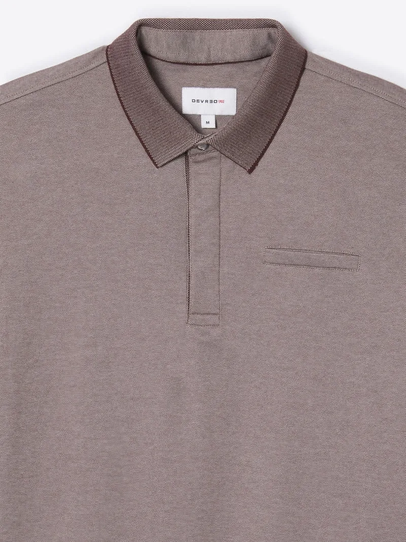 Polo col boutonné maille chinée