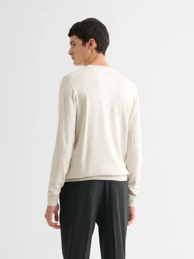 Pull col rond en jersey
