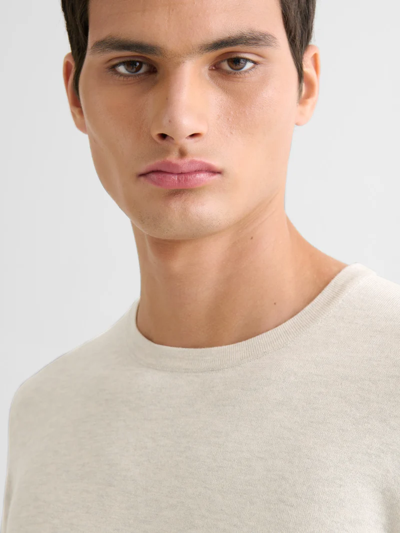 Pull col rond en jersey