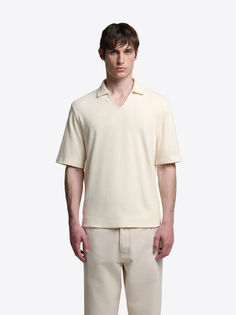 Polo col V en coton - L'atelier