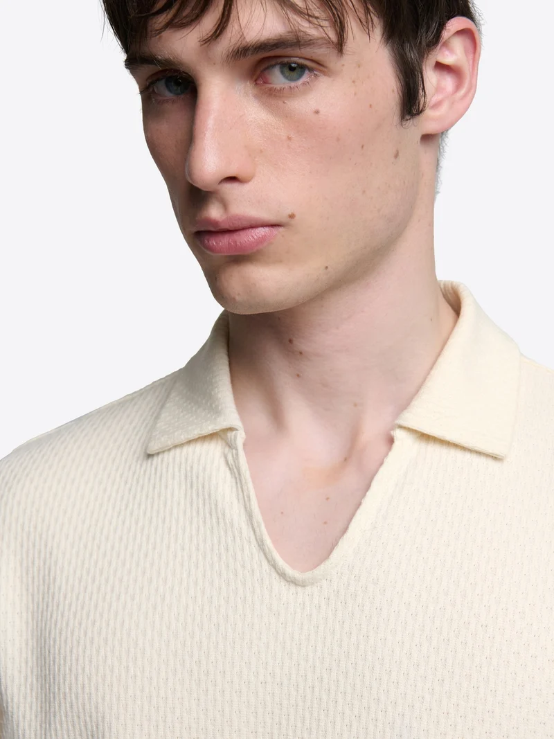 Polo col V en coton - L'atelier