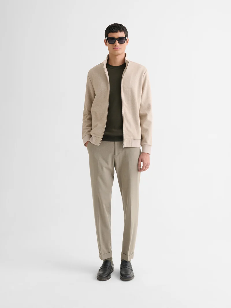 Pull col rond en laine et cachemire