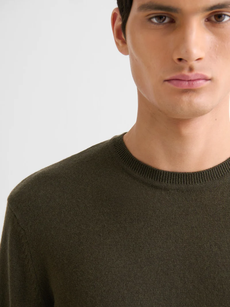 Pull col rond en laine et cachemire