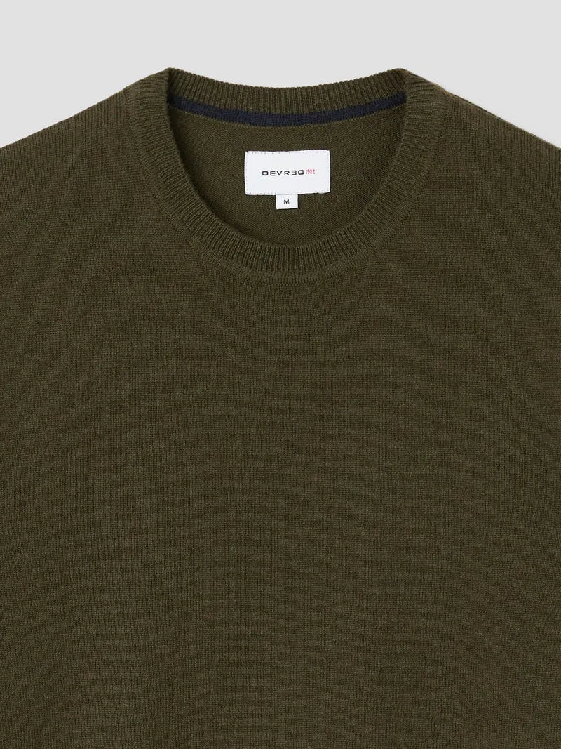Pull col rond en laine et cachemire