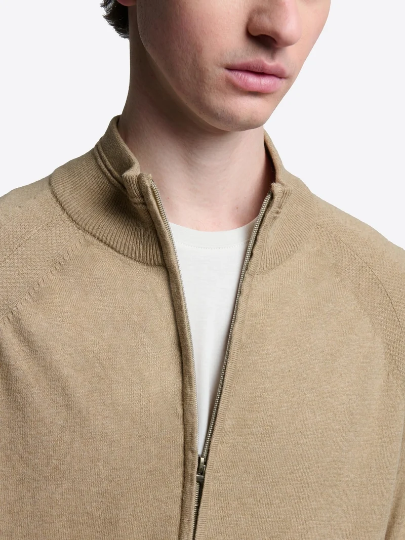 Cardigan zippé en coton bio