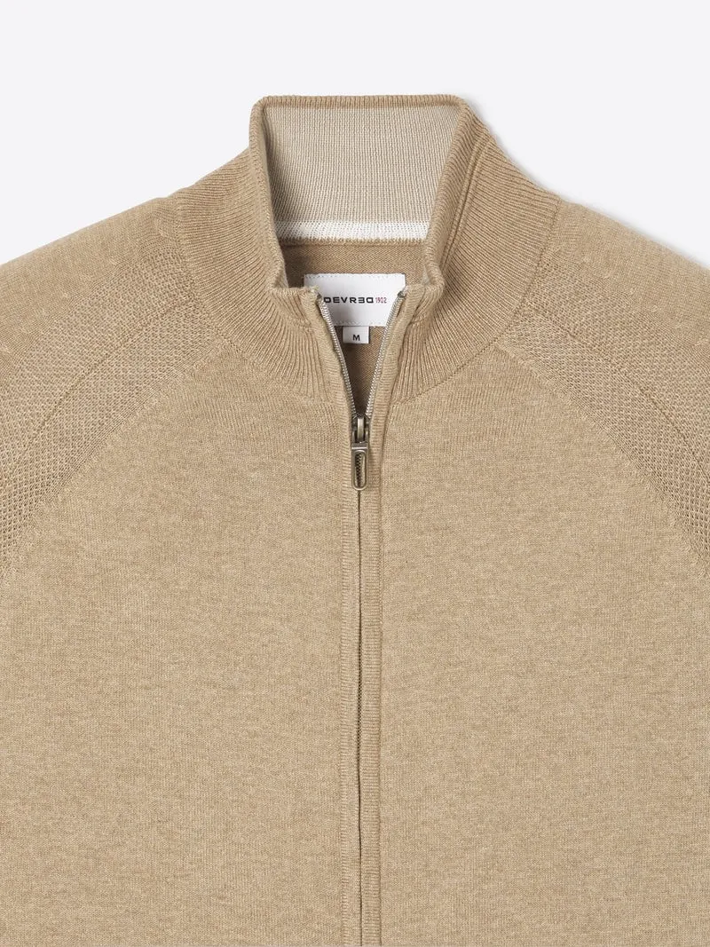 Cardigan zippé en coton bio