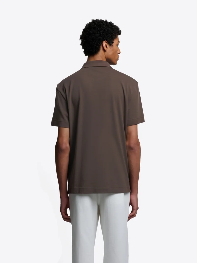 Polo col ouvert en coton