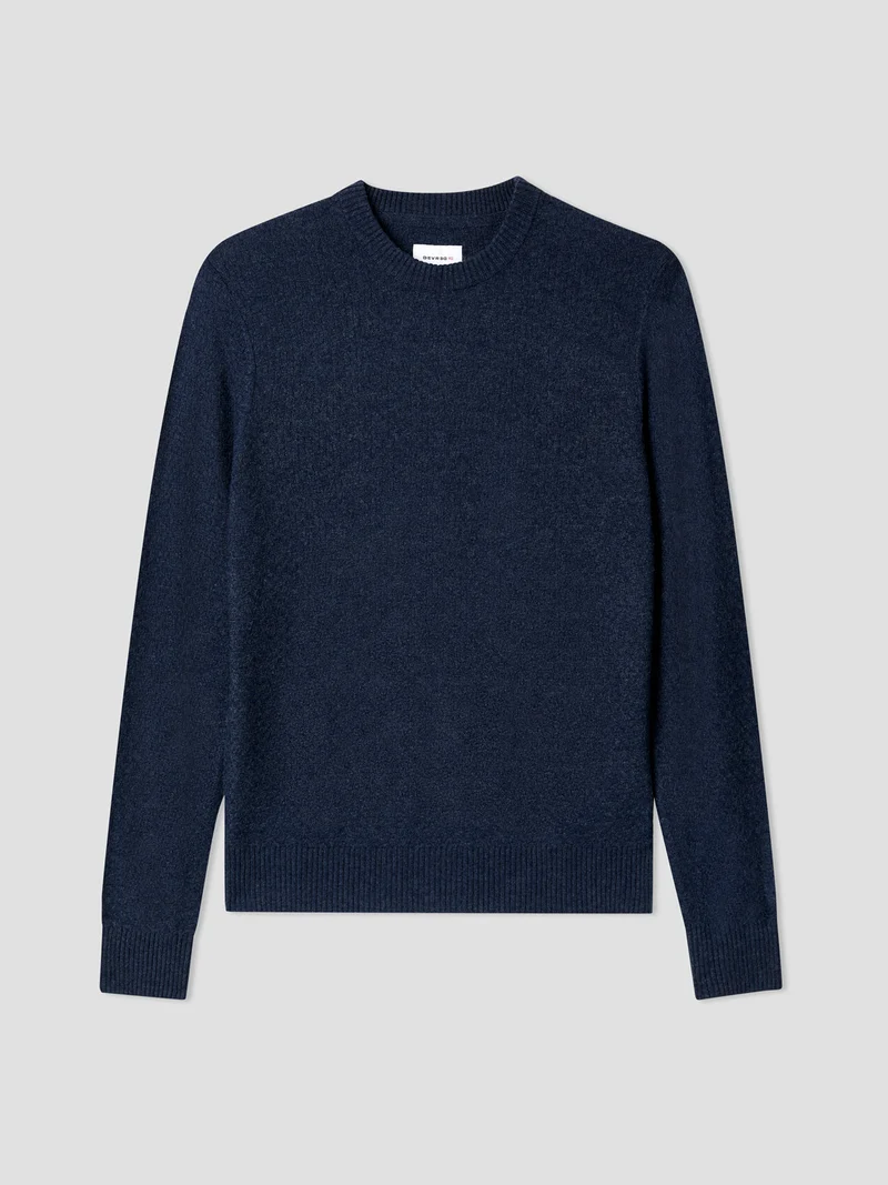 Pull col rond effet damier