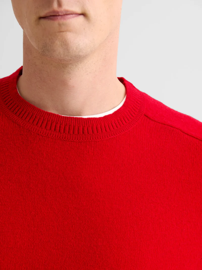 Pull col rond en laine mélangée