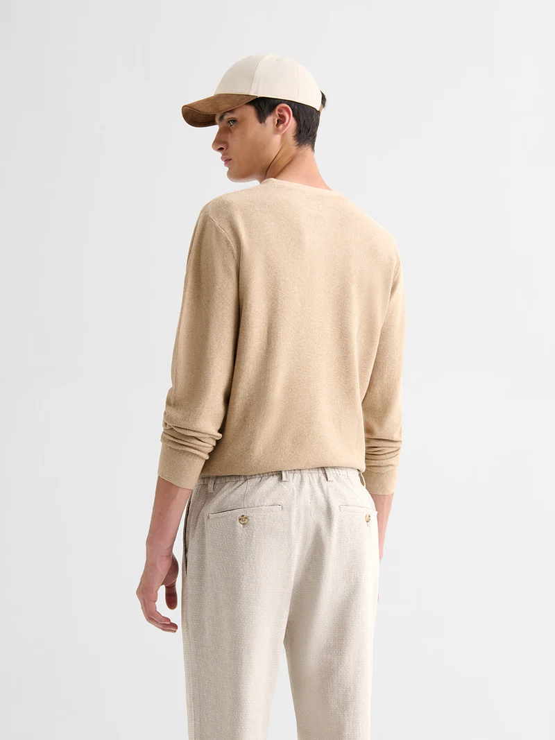 Pull boutonné en coton biologique