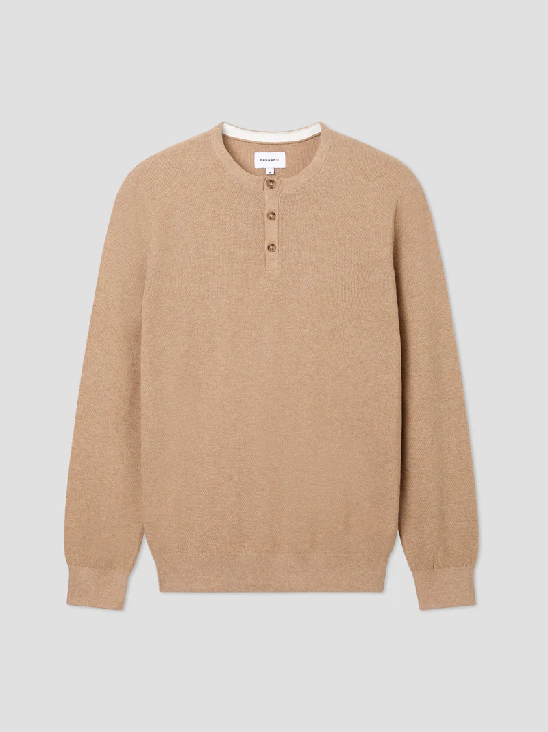 Pull boutonné en coton biologique