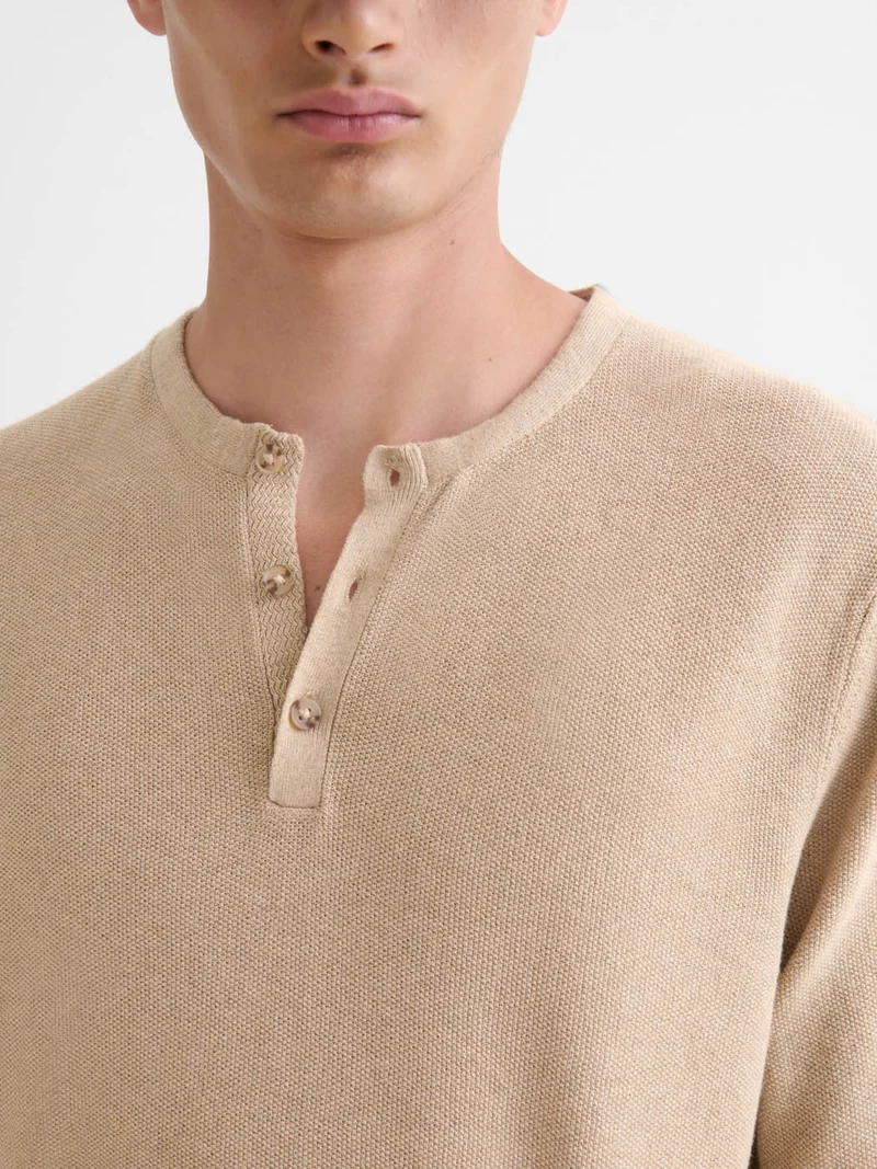 Pull boutonné en coton biologique
